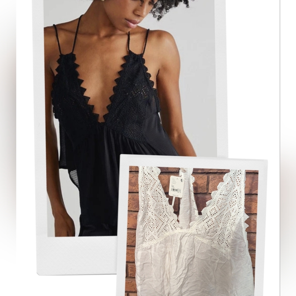 Free People White Lace Tank